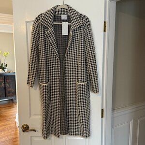 Cyrus Long Houndstooth Sweater Jacket NWT